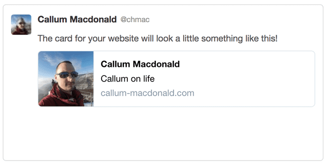 Twitter card example